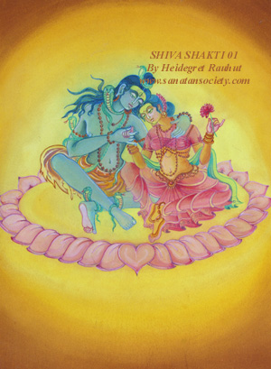 Shiva and Shakti as Kameshwar and Kameshwari - This image is protected by digital watermarking - Click here for our free wallpapers.