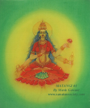 Matangi, a form of Saraswati-This image is protected by digital watermarking - Click here for our free wallpapers.
