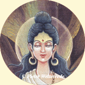 Closeup of a detail of the painting