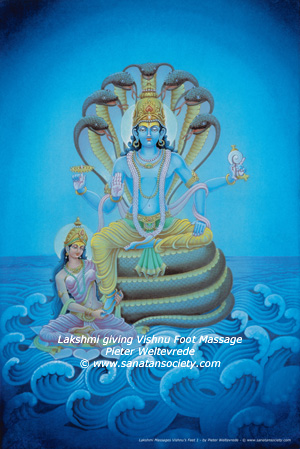 Vishnu on Shesha 1 - This image is protected by digital watermarking - Click here for our free wallpapers.