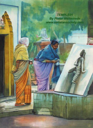 Indian People in the Temple-This image is protected by digital watermarking - Click here for our free wallpapers.