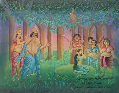 Ravana, Sita and Hanuman