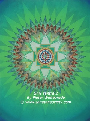 This Shri Yantra image is protected by digital watermarking - Click here for our free wallpapers.